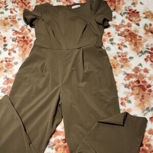 Calvin Klein Olive Jumpsuit With Belt